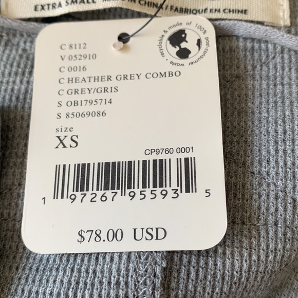 NWT Free People Mixed Design Knit Sleeves Thermal - Picture 6 of 6